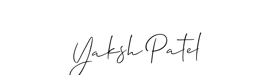 Make a beautiful signature design for name Yaksh Patel. With this signature (Allison_Script) style, you can create a handwritten signature for free. Yaksh Patel signature style 2 images and pictures png