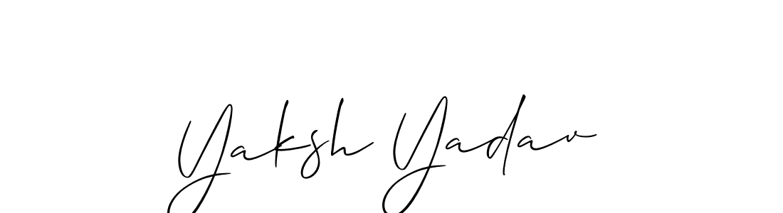 It looks lik you need a new signature style for name Yaksh Yadav. Design unique handwritten (Allison_Script) signature with our free signature maker in just a few clicks. Yaksh Yadav signature style 2 images and pictures png