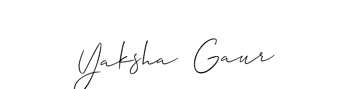 Allison_Script is a professional signature style that is perfect for those who want to add a touch of class to their signature. It is also a great choice for those who want to make their signature more unique. Get Yaksha  Gaur name to fancy signature for free. Yaksha  Gaur signature style 2 images and pictures png