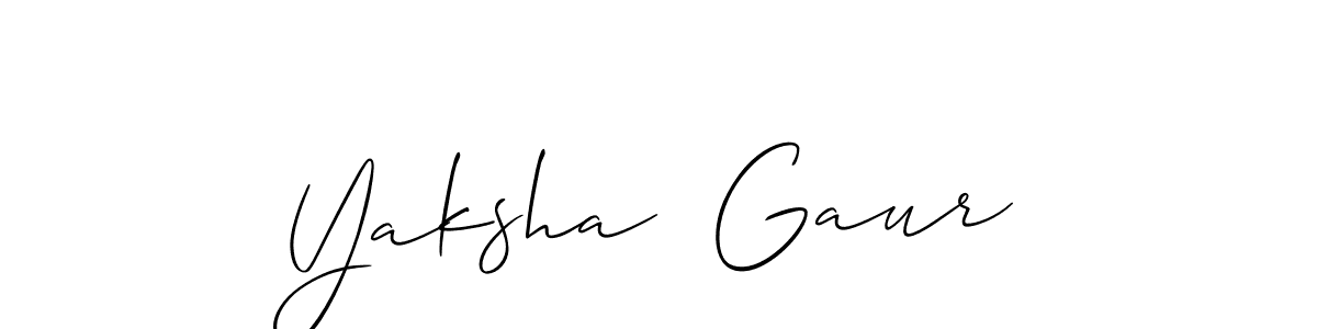 Similarly Allison_Script is the best handwritten signature design. Signature creator online .You can use it as an online autograph creator for name Yaksha  Gaur. Yaksha  Gaur signature style 2 images and pictures png