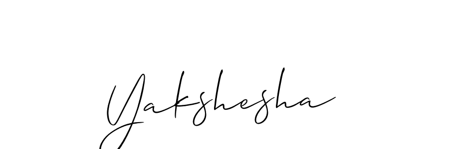 Also we have Yakshesha name is the best signature style. Create professional handwritten signature collection using Allison_Script autograph style. Yakshesha signature style 2 images and pictures png