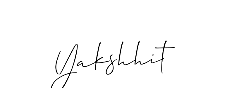 Design your own signature with our free online signature maker. With this signature software, you can create a handwritten (Allison_Script) signature for name Yakshhit. Yakshhit signature style 2 images and pictures png