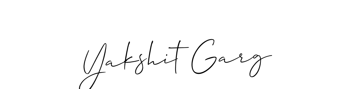 It looks lik you need a new signature style for name Yakshit Garg. Design unique handwritten (Allison_Script) signature with our free signature maker in just a few clicks. Yakshit Garg signature style 2 images and pictures png