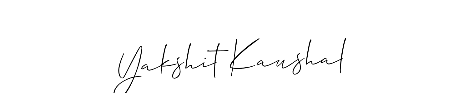 The best way (Allison_Script) to make a short signature is to pick only two or three words in your name. The name Yakshit Kaushal include a total of six letters. For converting this name. Yakshit Kaushal signature style 2 images and pictures png
