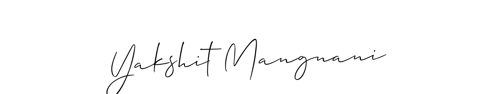 Create a beautiful signature design for name Yakshit Mangnani. With this signature (Allison_Script) fonts, you can make a handwritten signature for free. Yakshit Mangnani signature style 2 images and pictures png