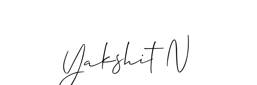 Allison_Script is a professional signature style that is perfect for those who want to add a touch of class to their signature. It is also a great choice for those who want to make their signature more unique. Get Yakshit N name to fancy signature for free. Yakshit N signature style 2 images and pictures png