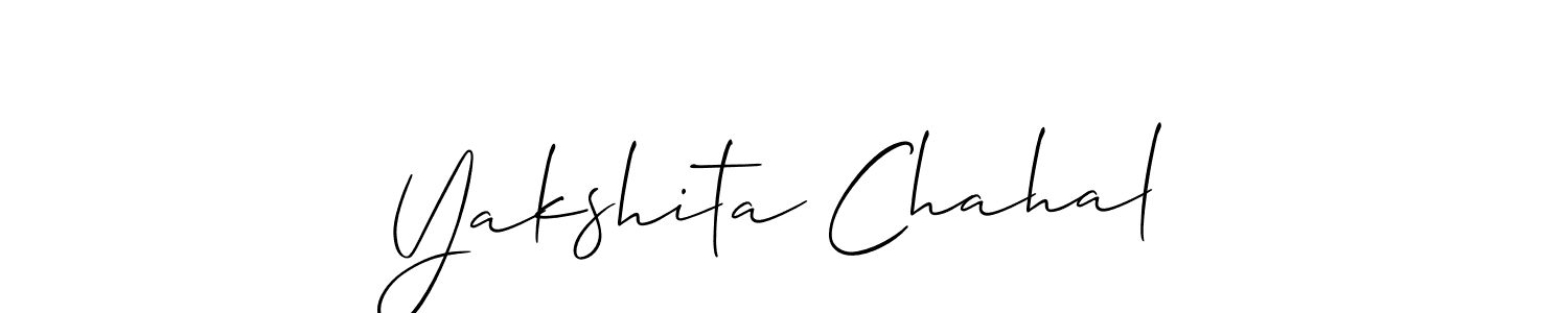 Make a beautiful signature design for name Yakshita Chahal. With this signature (Allison_Script) style, you can create a handwritten signature for free. Yakshita Chahal signature style 2 images and pictures png