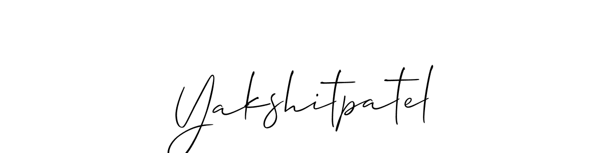 Allison_Script is a professional signature style that is perfect for those who want to add a touch of class to their signature. It is also a great choice for those who want to make their signature more unique. Get Yakshitpatel name to fancy signature for free. Yakshitpatel signature style 2 images and pictures png