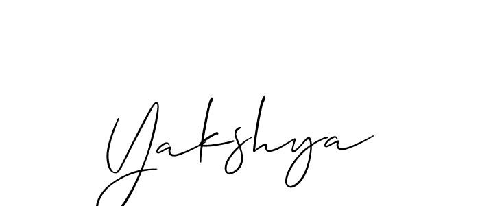 How to make Yakshya signature? Allison_Script is a professional autograph style. Create handwritten signature for Yakshya name. Yakshya signature style 2 images and pictures png