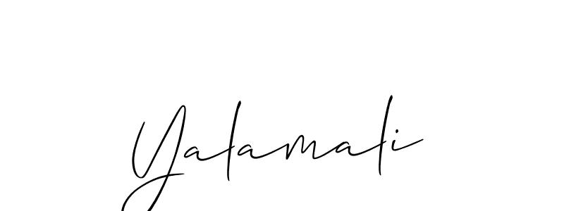 It looks lik you need a new signature style for name Yalamali. Design unique handwritten (Allison_Script) signature with our free signature maker in just a few clicks. Yalamali signature style 2 images and pictures png