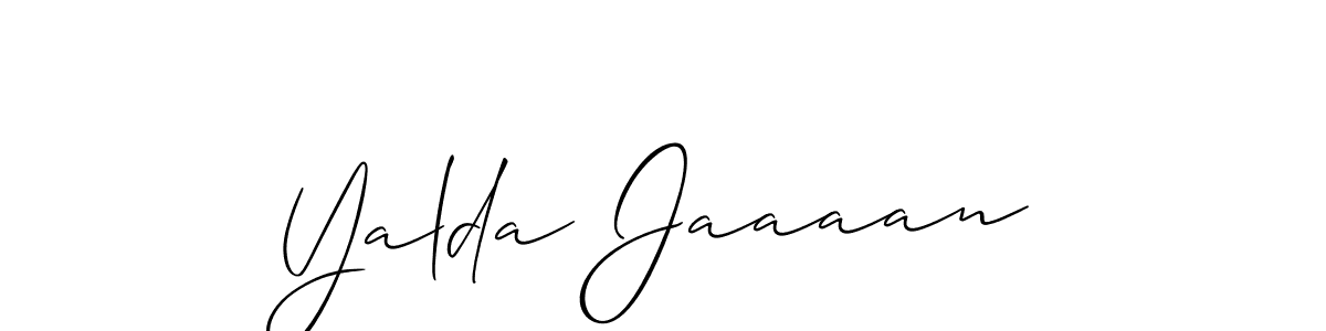 Design your own signature with our free online signature maker. With this signature software, you can create a handwritten (Allison_Script) signature for name Yalda Jaaaan. Yalda Jaaaan signature style 2 images and pictures png