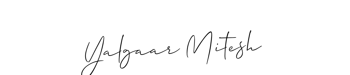 How to make Yalgaar Mitesh signature? Allison_Script is a professional autograph style. Create handwritten signature for Yalgaar Mitesh name. Yalgaar Mitesh signature style 2 images and pictures png
