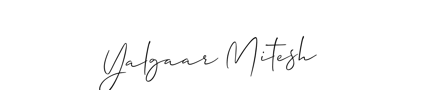 How to make Yalgaar Mitesh signature? Allison_Script is a professional autograph style. Create handwritten signature for Yalgaar Mitesh name. Yalgaar Mitesh signature style 2 images and pictures png