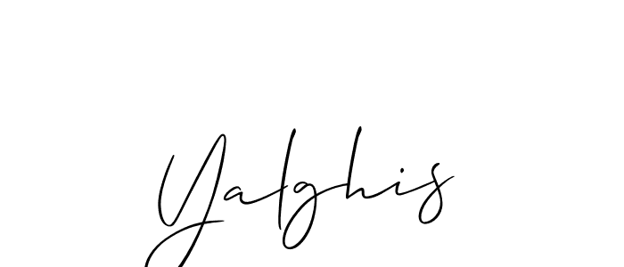 Allison_Script is a professional signature style that is perfect for those who want to add a touch of class to their signature. It is also a great choice for those who want to make their signature more unique. Get Yalghis name to fancy signature for free. Yalghis signature style 2 images and pictures png