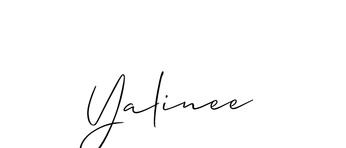 How to make Yalinee signature? Allison_Script is a professional autograph style. Create handwritten signature for Yalinee name. Yalinee signature style 2 images and pictures png