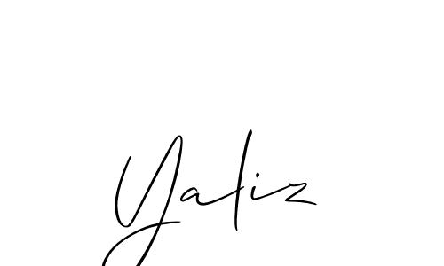 Design your own signature with our free online signature maker. With this signature software, you can create a handwritten (Allison_Script) signature for name Yaliz. Yaliz signature style 2 images and pictures png