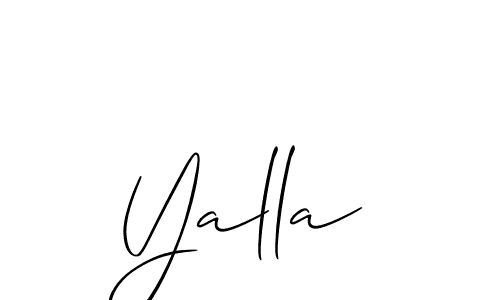 if you are searching for the best signature style for your name Yalla. so please give up your signature search. here we have designed multiple signature styles  using Allison_Script. Yalla signature style 2 images and pictures png