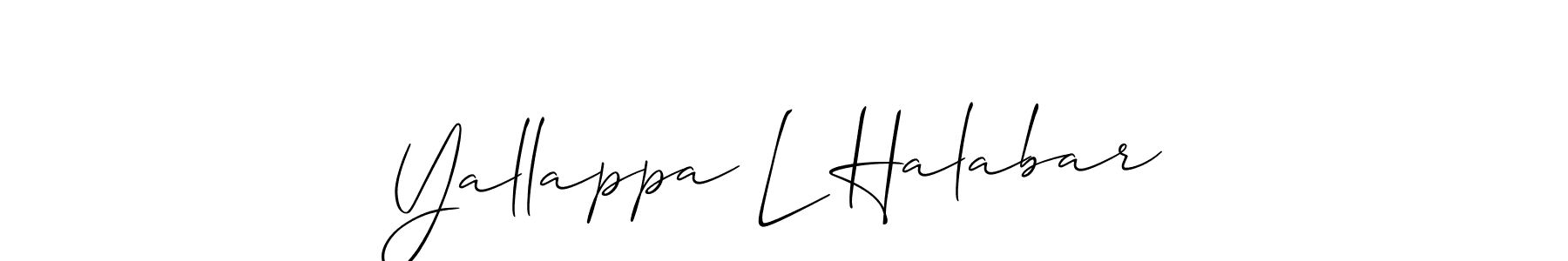 The best way (Allison_Script) to make a short signature is to pick only two or three words in your name. The name Yallappa L Halabar include a total of six letters. For converting this name. Yallappa L Halabar signature style 2 images and pictures png