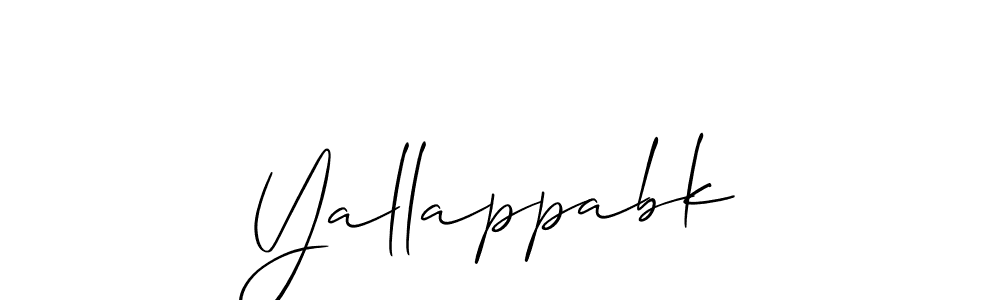 Use a signature maker to create a handwritten signature online. With this signature software, you can design (Allison_Script) your own signature for name Yallappabk. Yallappabk signature style 2 images and pictures png
