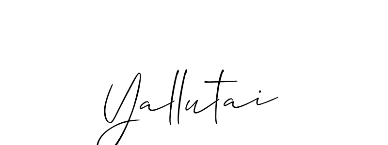 The best way (Allison_Script) to make a short signature is to pick only two or three words in your name. The name Yallutai include a total of six letters. For converting this name. Yallutai signature style 2 images and pictures png