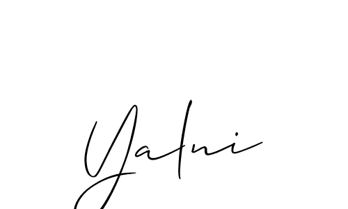 Design your own signature with our free online signature maker. With this signature software, you can create a handwritten (Allison_Script) signature for name Yalni. Yalni signature style 2 images and pictures png