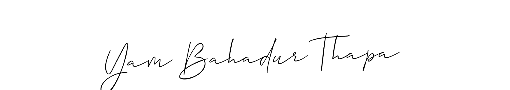 Design your own signature with our free online signature maker. With this signature software, you can create a handwritten (Allison_Script) signature for name Yam Bahadur Thapa. Yam Bahadur Thapa signature style 2 images and pictures png