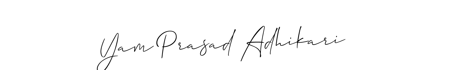 Use a signature maker to create a handwritten signature online. With this signature software, you can design (Allison_Script) your own signature for name Yam Prasad Adhikari. Yam Prasad Adhikari signature style 2 images and pictures png
