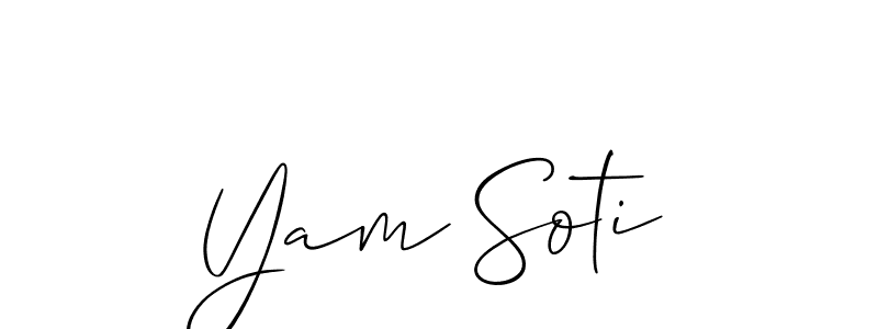 Also You can easily find your signature by using the search form. We will create Yam Soti name handwritten signature images for you free of cost using Allison_Script sign style. Yam Soti signature style 2 images and pictures png