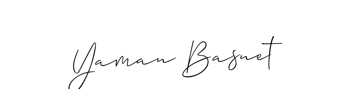 How to make Yaman Basnet signature? Allison_Script is a professional autograph style. Create handwritten signature for Yaman Basnet name. Yaman Basnet signature style 2 images and pictures png