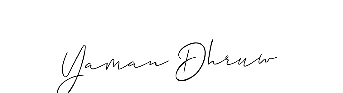 How to make Yaman Dhruw signature? Allison_Script is a professional autograph style. Create handwritten signature for Yaman Dhruw name. Yaman Dhruw signature style 2 images and pictures png