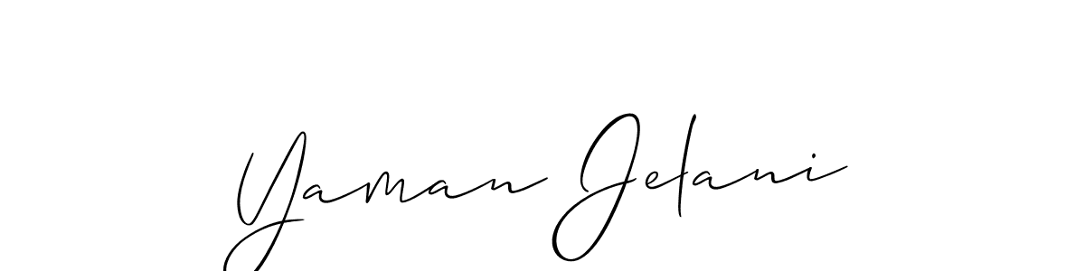 Make a short Yaman Jelani signature style. Manage your documents anywhere anytime using Allison_Script. Create and add eSignatures, submit forms, share and send files easily. Yaman Jelani signature style 2 images and pictures png