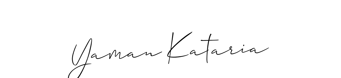 Make a beautiful signature design for name Yaman Kataria. With this signature (Allison_Script) style, you can create a handwritten signature for free. Yaman Kataria signature style 2 images and pictures png
