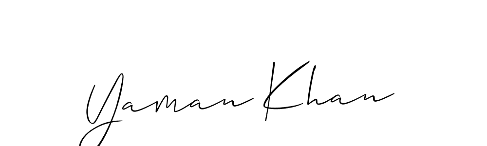 Design your own signature with our free online signature maker. With this signature software, you can create a handwritten (Allison_Script) signature for name Yaman Khan. Yaman Khan signature style 2 images and pictures png