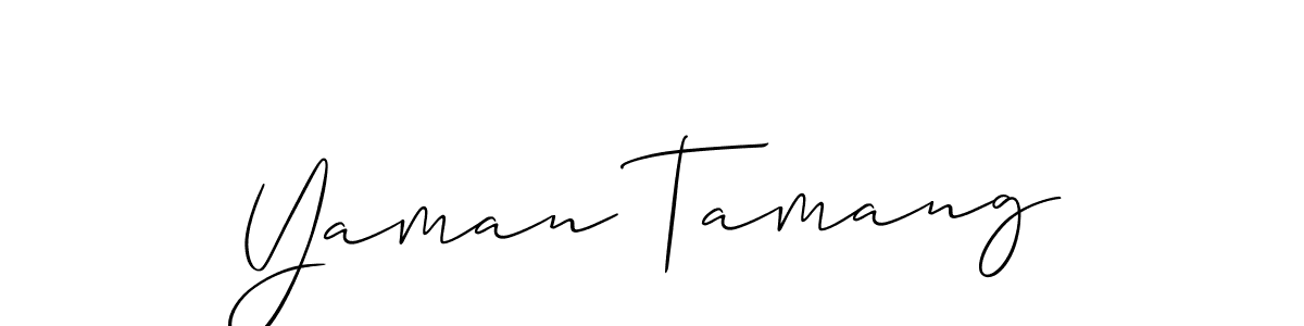 How to make Yaman Tamang name signature. Use Allison_Script style for creating short signs online. This is the latest handwritten sign. Yaman Tamang signature style 2 images and pictures png
