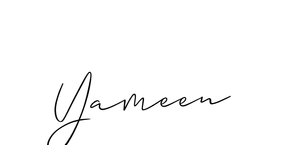 Design your own signature with our free online signature maker. With this signature software, you can create a handwritten (Allison_Script) signature for name Yameen. Yameen signature style 2 images and pictures png