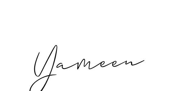 Yameen stylish signature style. Best Handwritten Sign (Allison_Script) for my name. Handwritten Signature Collection Ideas for my name Yameen. Yameen signature style 2 images and pictures png