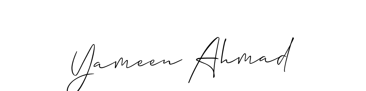 if you are searching for the best signature style for your name Yameen Ahmad. so please give up your signature search. here we have designed multiple signature styles  using Allison_Script. Yameen Ahmad signature style 2 images and pictures png