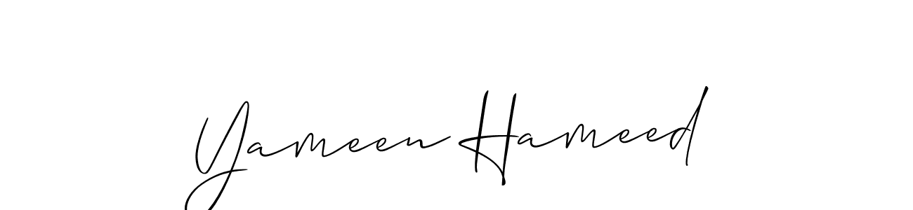 How to make Yameen Hameed signature? Allison_Script is a professional autograph style. Create handwritten signature for Yameen Hameed name. Yameen Hameed signature style 2 images and pictures png