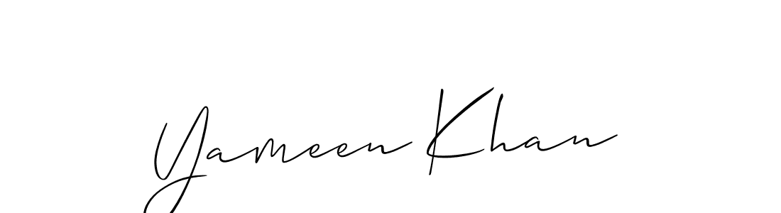 How to make Yameen Khan signature? Allison_Script is a professional autograph style. Create handwritten signature for Yameen Khan name. Yameen Khan signature style 2 images and pictures png