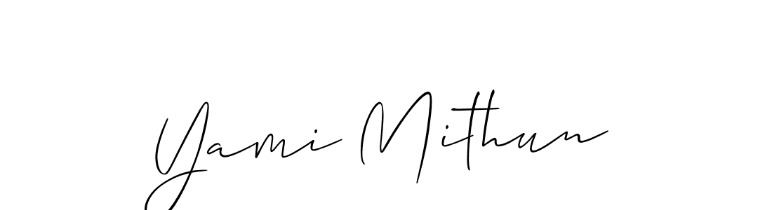 How to make Yami Mithun signature? Allison_Script is a professional autograph style. Create handwritten signature for Yami Mithun name. Yami Mithun signature style 2 images and pictures png