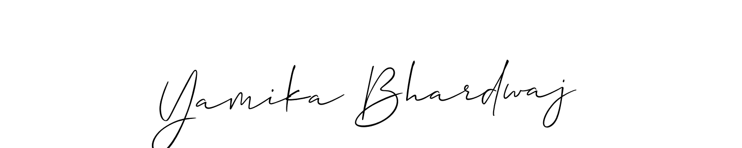 You should practise on your own different ways (Allison_Script) to write your name (Yamika Bhardwaj) in signature. don't let someone else do it for you. Yamika Bhardwaj signature style 2 images and pictures png