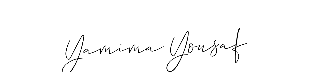 Make a short Yamima Yousaf signature style. Manage your documents anywhere anytime using Allison_Script. Create and add eSignatures, submit forms, share and send files easily. Yamima Yousaf signature style 2 images and pictures png