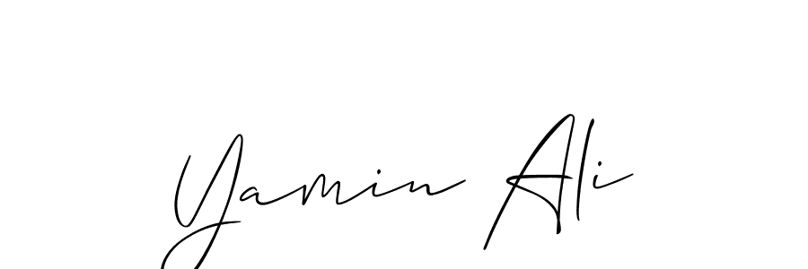Make a beautiful signature design for name Yamin Ali. With this signature (Allison_Script) style, you can create a handwritten signature for free. Yamin Ali signature style 2 images and pictures png