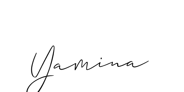 Create a beautiful signature design for name Yamina. With this signature (Allison_Script) fonts, you can make a handwritten signature for free. Yamina signature style 2 images and pictures png