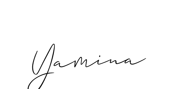 Design your own signature with our free online signature maker. With this signature software, you can create a handwritten (Allison_Script) signature for name Yamina. Yamina signature style 2 images and pictures png