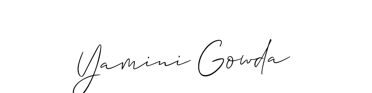 It looks lik you need a new signature style for name Yamini Gowda. Design unique handwritten (Allison_Script) signature with our free signature maker in just a few clicks. Yamini Gowda signature style 2 images and pictures png