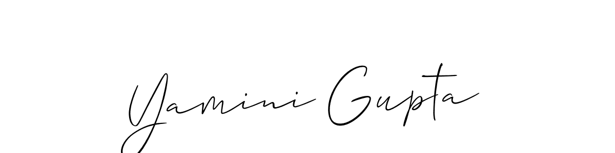 Make a beautiful signature design for name Yamini Gupta. With this signature (Allison_Script) style, you can create a handwritten signature for free. Yamini Gupta signature style 2 images and pictures png