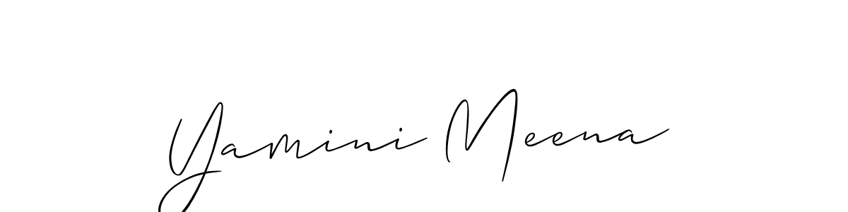 The best way (Allison_Script) to make a short signature is to pick only two or three words in your name. The name Yamini Meena include a total of six letters. For converting this name. Yamini Meena signature style 2 images and pictures png