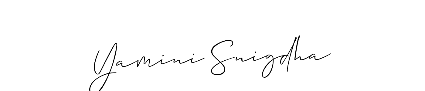 Create a beautiful signature design for name Yamini Snigdha. With this signature (Allison_Script) fonts, you can make a handwritten signature for free. Yamini Snigdha signature style 2 images and pictures png