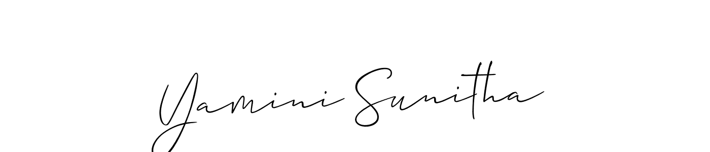 Similarly Allison_Script is the best handwritten signature design. Signature creator online .You can use it as an online autograph creator for name Yamini Sunitha. Yamini Sunitha signature style 2 images and pictures png